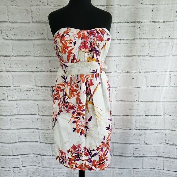 Torrid Ivory Cherry Blossom Strapless Dress Womens Size 20 - Picture 1 of 7